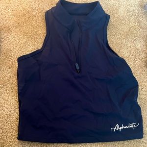 Alphalete cropped half zip tank size large